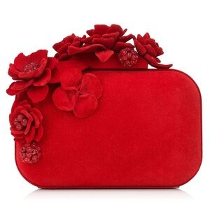 Jimmy Choo Scarlet Floral Embellished Clutch